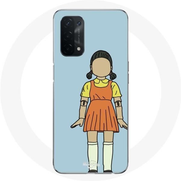 Funda - Squid Game - Oppo A74 5G - Flexible - Blanca - MuñEca Gigante-image
