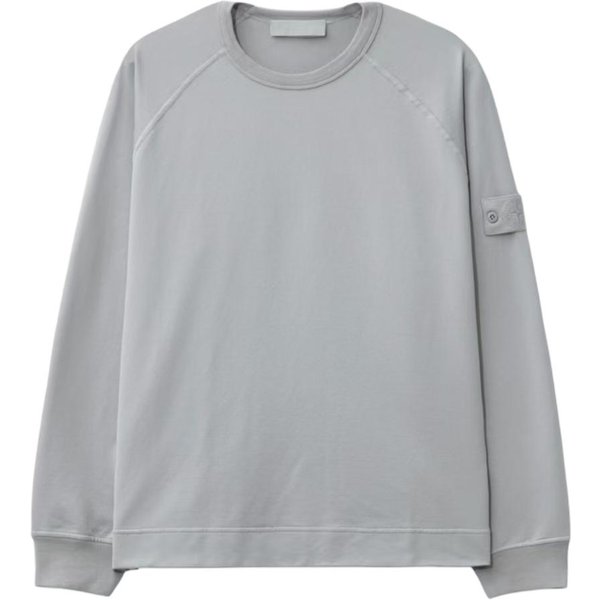 Stone Island SS25 Ghost Pieces Lekka BawełNiana Bluza Z DłUgim RęKawem I OkrąGłYm Dekoltem Unisex Szara K1S1561000-11S00F3-V0064 XXL Gray-image