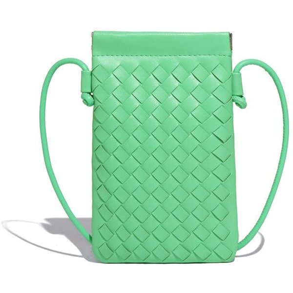 Bolso De Moda Mini Para TeléFono MóVil, Bolso Tejido A Mano, Simple, Moderno, VersáTil, Retro, PequeñO, Bolso De Mujer Bandolera De Un Solo Hombro Blue-image