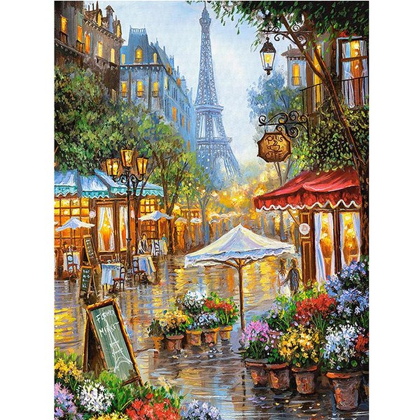 Pintura De Diamante 5D Diy, Bordado De Paisaje Callejero, Punto De Cruz, Mosaico De Diamantes De ImitacióN, DecoracióN Del Hogar 20X30CM-image