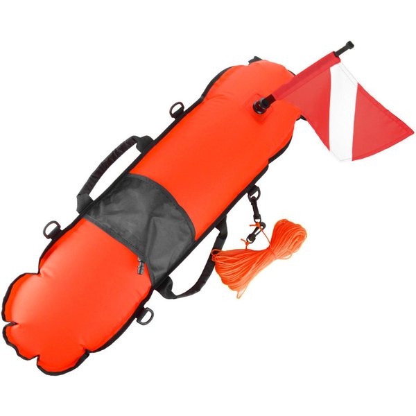 Flotador De Seguridad Inflable Para Buceo, Marcador De Superficie, Flotador De SeñAl Con Bandera De Buceo, MáXimo 78LBS-image