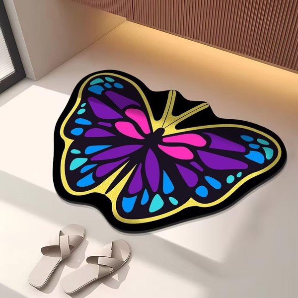 Alfombrilla Absorbente Antideslizante Para Suelo De BañO Inodoro Barro De Diatomeas Inodoro Alfombra DoméStica Puerta De BañO Felpudo De Inodoro 40*60Cm Purple-image