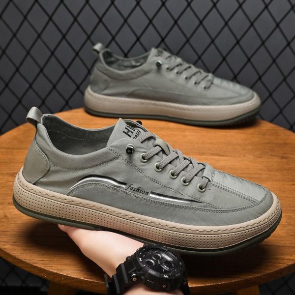 Zapatos Nuevos Para Hombre Zapatos De Tablero Superficie De Tela De Paraguas Transpirables CóModos Zapatos Bajos Casuales Modernos Elegantes Conjunto Talla Grande Zapatos De Hombre 44-image