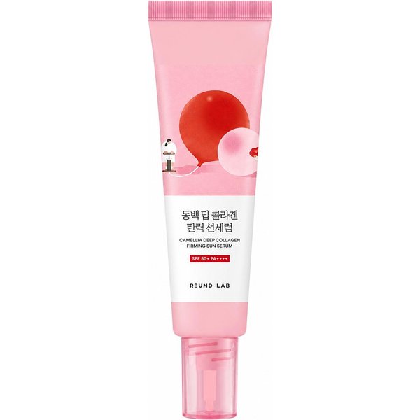 Round LAB Camellia Deep Collagen UjęDrniająCe Serum PrzeciwsłOneczne SPF50+ Pa++++ 50Ml 50Ml Pink-image