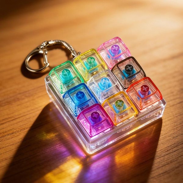 Breloczek LED Z Przyciskiem Klawiatury, Klikalny Przycisk, Zabawka Fidget Do łAgodzenia Stresu I LęKu, PrzenośNy Dodatek Na Biurko, Dekoracja Biurowa, Prezent-image