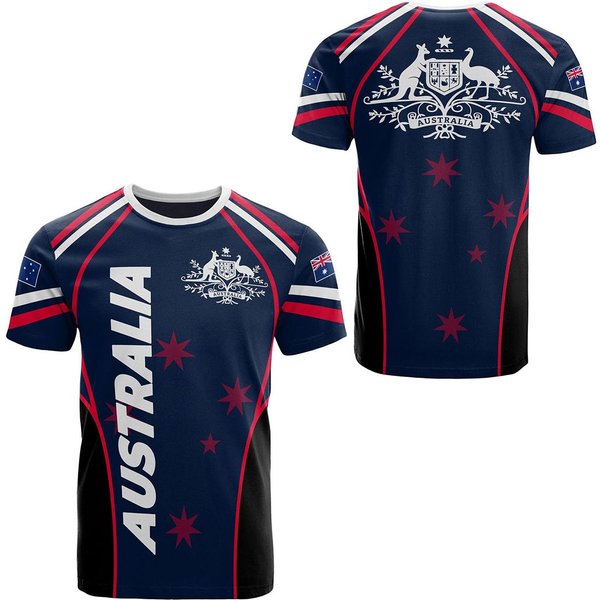 Koszulki Australia Flaga Australii Emblemat 3D Drukowane Streetwear MężCzyźNi Kobiety Oversize KróTki RęKaw T-Shirt Dzieci Koszulki Topy Odzież 6XL Blue-image