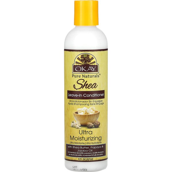 Okay Pure Naturals, Acondicionador Ultra Hidratante Sin Enjuague, Karité, 8 Onzas LíQuidas (237Ml) Beige-image