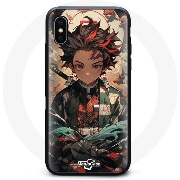 Funda - Maniacase - Iphone XS Max - Demon Slayer Tanjiro - Flexible - Negra-image