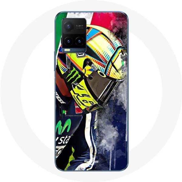 Funda Para Vivo Y21S 2021 / Y21 2021 Valentino Rossi Piloto De Velocidad Fondo Blanco-image