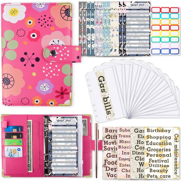 Carpeta Impresa Colorida A6, Carpeta De Cuaderno De Hojas Sueltas, Planificador De Presupuesto, Organizador De Dinero, Presupuesto De Efectivo, Planificador Financiero, Libro De Mano Cool Negro-image