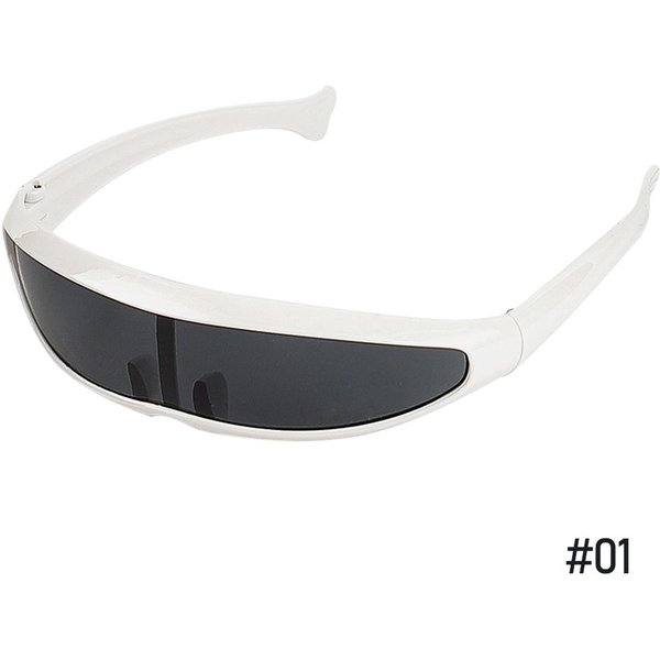 Nuevas Gafas De Sol CíClope Futuristas UV400 Lente Espejada Gafas LáSer Para Hombres Gafas De Sol Personalidad Disfraz As Shown In The Figu White-image