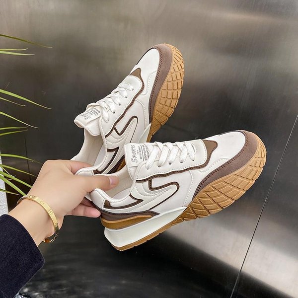 Zapatos Retro Forrest Gump Para Mujer Primavera Nuevos Casuales Suela Gruesa Combinan Con Todo Calzado Deportivo Mostrando PequeñOs Zapatos De Papá 40 White-image