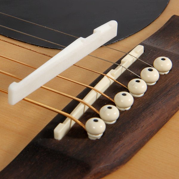 Ivory Buffalo Bone Bridge SiodłO I NakręTka Z Rowkiem Do 6-Strunowej Gitary Akustycznej Uczciwość White-image