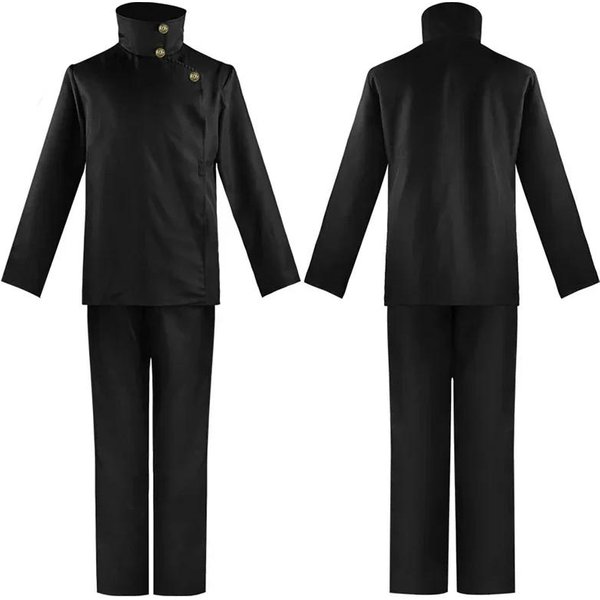 Fushiguro Megumi Disfraz Peluca Anime Jujutsu Kaisen Fushiguro Megumi Pelucas De Cosplay Top Pantalones Disfraces De Halloween Hombres Mujeres XL Black-image