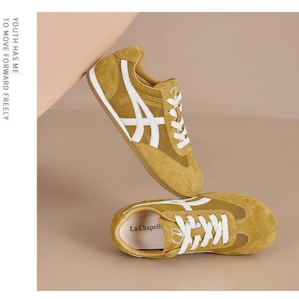 Zapatillas De Entrenamiento Alemanas Para Mujer, Verano, Suela Blanda, Deportivas, SúPer Populares, Zapatillas Forrest Gump, Retro, Ligeras, Blancas 36 Beige-image