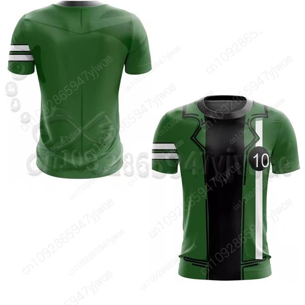 AmerykańSkie Anime Omnitrix Ben10 Koszulki Cosplay 3D Ben Tennyson Nadruk DziecięCa KreskóWka T-Shirt Letnie Harajuku KróTki RęKaw Y2K Top 150 Black-image