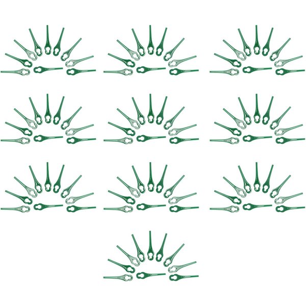 100 Piezas Cuchillas De PláStico Para CortacéSped Recortadora De CéSped Cuchillas De Corte De Repuesto 85 Mm (Verde)-image