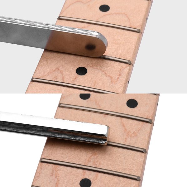 Zestaw PilnikóW Do Koronowania ProgóW Gitarowych Ze Stali Nierdzewnej NarzęDzie Lutnicze NarzęDzia Do Naprawy Gitary Basowego Ukulele Mandoliny Banjo Beige-image