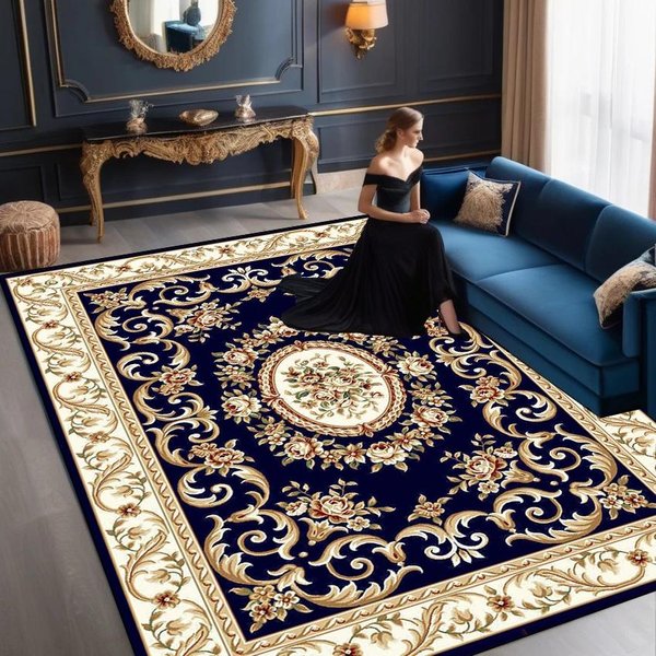 Europejskie Luksusowe Dywany Do Salonu DużY Rozmiar Dywan Dekoracyjny Hol Hotelowy MięKka Mata Sypialnia Salon Dywan AntypośLizgowy Tapis Salon 100*160Cm-image