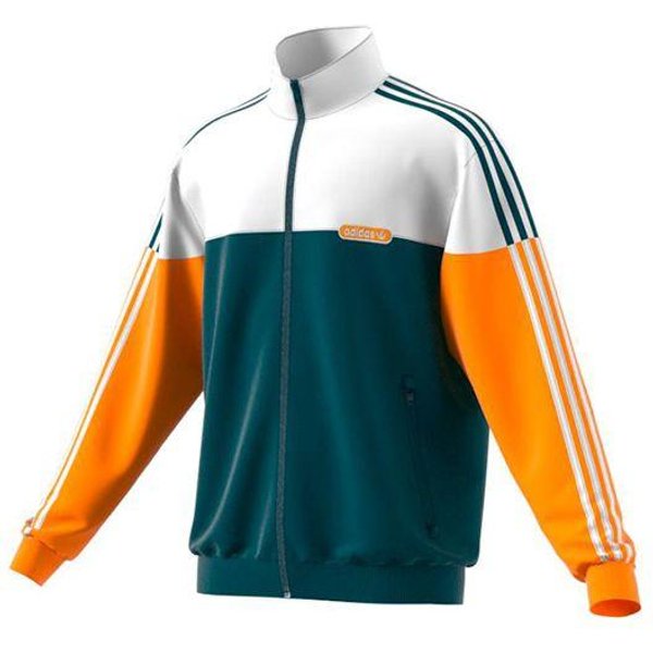 Adidas Originals Split Firebird Colorblock Sportowa Kurtka Przeciwwiatrowa Z Paskami Po Bokach Kurtki MęSkie ŻółTo-Zielona GN8618 XL Black-image