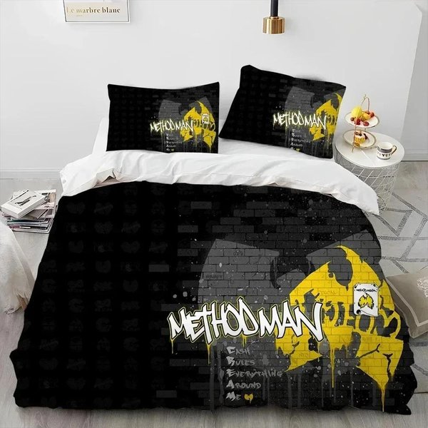 Banda De MúSica Hip Hop Wu T-TANG Clans Juego De Cama EdredóN, Funda NóRdica Juego De Cama Funda NóRdica Funda De Almohada, Juego De Cama TamañO King Queen US King 264X228Cm-image