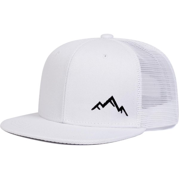 1 Sztuka Unisex Haft GóRski Hip Hop Siateczkowa Czapka Outdoor Regulowana Ochrona PrzeciwsłOneczna Czapka Rekreacyjna Wiosna Jesień Podróż Turystyka Wakacje White-image