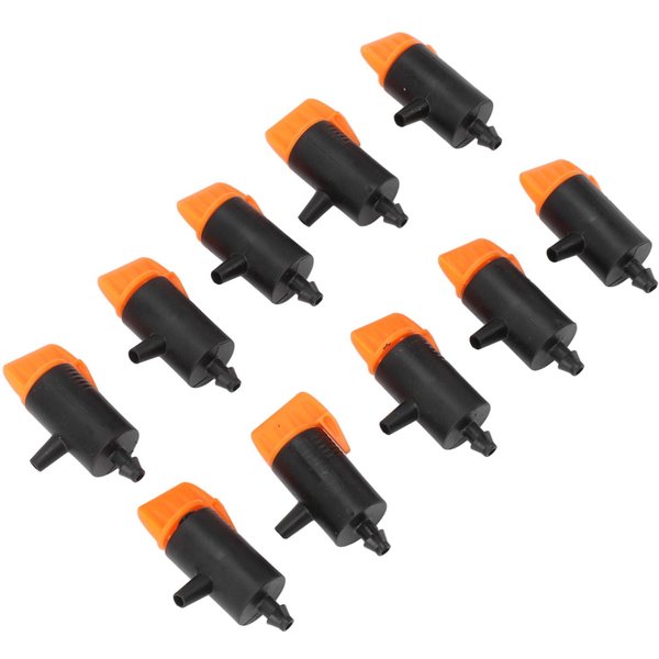 10 Piezas Riego Por Goteo 0 A 200L Emisores De Goteo Ajustables Aspersor De Micro Riego Flujo De Agua Riego Por Goteo Black-image