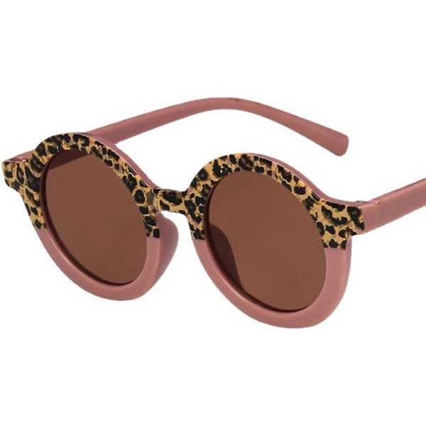 Nowe Urocze Okulary PrzeciwsłOneczne Z Wzorem Lamparta I NiedźWiedzia Dla Dzieci, Ochrona UV400, Vintage OkrąGłE Okulary PrzeciwsłOneczne Dla ChłOpcóW I Dziewczynek As Shown In The Figu Beige-image