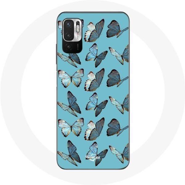 Funda - Maniacase - Xiaomi Poco M3 Pro - Flexible - Mariposas - Azul Azul-image