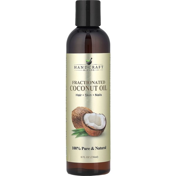 RęCznie Robione Mieszanki, Frakcjonowany Olej Kokosowy, 8 Fl Oz (236 Ml) Beige-image