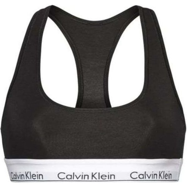 Calvin Klein Bralette Bloque De Color Jacquard Con Letras Sujetador CóModo Ropa Interior Para Mujer Negro 0000F3785E-001 L-image