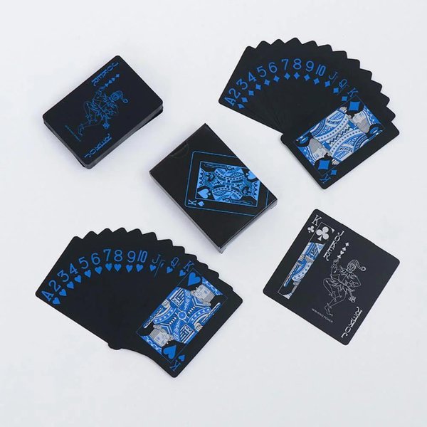 Wodoodporny Zestaw Kart Do Gry Z PVC - WytrzymałA Talia 54 Kart Na Imprezy, Gry, Cardistry I Sztuczki Magiczne. Idealny Dla Rodzinnej Rozrywki. Blue-image