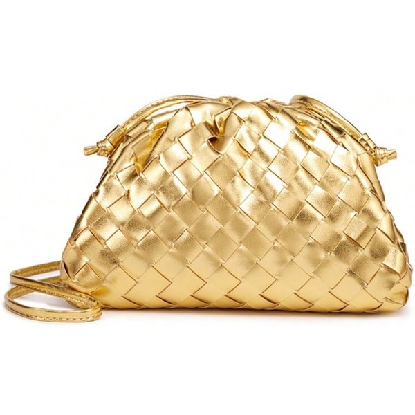 Bolso Tejido De Nube, Bolso Dumpling, Bolso Popular Para Mujer, Elegante De Hombro Cruzado, Mujer Sosteniendo Un Bolso PequeñO Gold Varios Colores-image