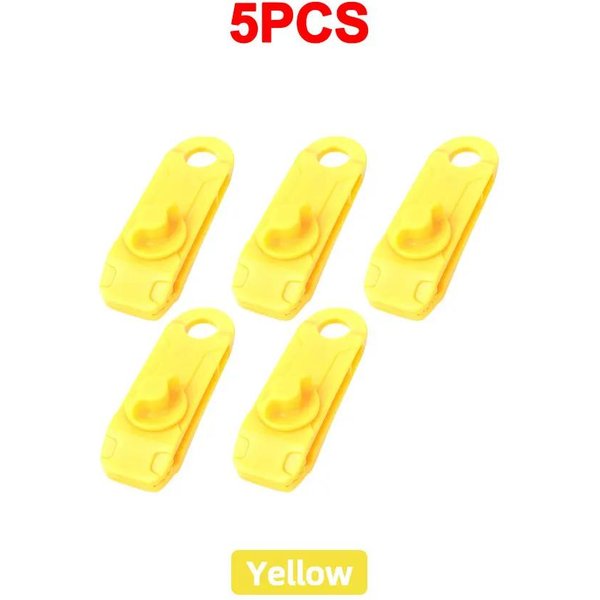 5 Abrazaderas Reutilizables Para Toldo De Tienda De CampañA, Cuerda De Viento Para Exteriores, Hebillas Para Toldo, Accesorios Para Refugios De MontañIsmo Y Acampada. Amarillo-image