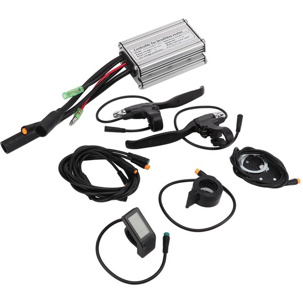 Zestaw Kontrolera Silnika Bezszczotkowego 36V 48V 250W Kontroler 15A Panel LCD4 Manetka Kciukowa 130X 8C Moc Black-image