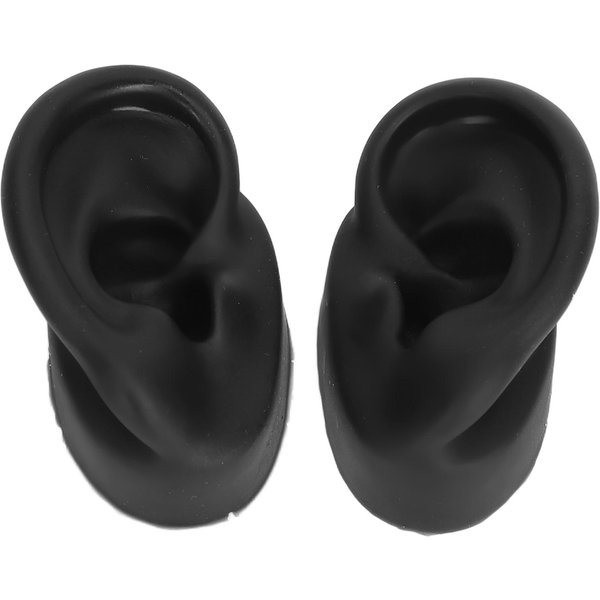 Silikonowy Model Ucha Realistyczny Elastyczny Wielokrotnego UżYtku Lewy Prawy Model Do ĆWiczeń Piercingu Ucha Na Kolczyki Czarny-image