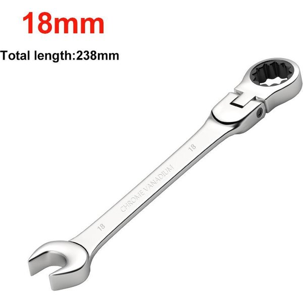 Llave De Trinquete Universal De 72 Dientes, Doble Uso, Apertura De Cabeza Ajustable, Flor De Ciruelo, Ahorra Esfuerzo, 1 Uds. 18Mm Plata-image