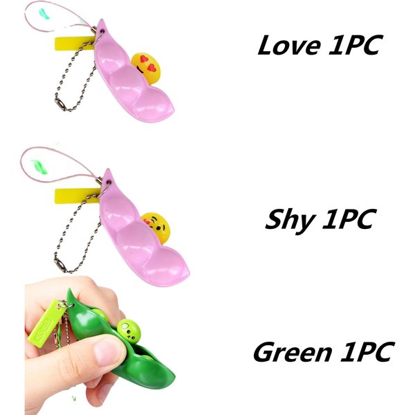 Zabawki Fidget Zabawki Edamame OdstresowująCe MięKkie Fasolki Do ŚCiskania Brelok Urocza Zabawka Antystresowa Dla DorosłYch Gumowa Dla DziewcząT I ChłOpcóW Prezent Na BożE Narodzenie-image