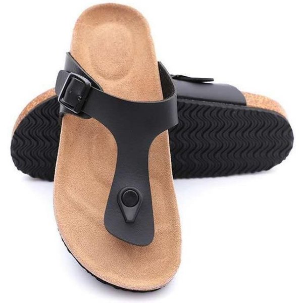 PłAskie Kapcie, Japonki, Damskie SandałY W DużYch Rozmiarach, Buty Damskie 39 Czarny-image