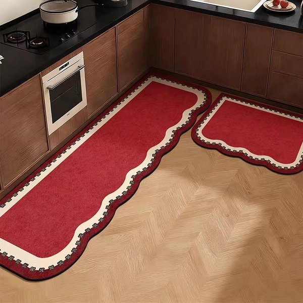 Mata Kuchenna Wodoodporna AntypośLizgowa SkóRzana PVC Dywanik Nowoczesny Styl DłUga Mata PodłOgowa Odporna Na Olej Plamy Dekoracja Domu Dywaniki 1Pc 50X80Cm-image