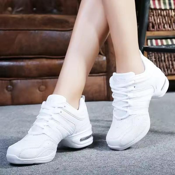 Zapatos De Baile Para Mujer, Suela Exterior Blanda, Calzado De Jazz, Hip Hop, Zapatillas Deportivas, Zapatos De Baile De Jazz Modernos Para Mujer Y NiñA 37 Blanco-image