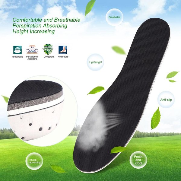 Plantilla Invisible Para Aumento De Altura Deportiva AbsorcióN De Impactos Transpirable Elevador De TalóN Inserto Almohadilla Para Zapato 2Cm-image