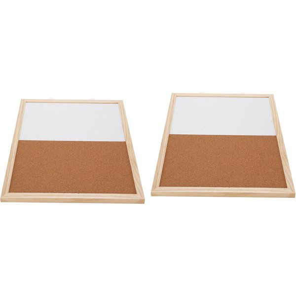2 Piezas Pizarra De Corcho Pizarra Blanca Combinada Tablero MagnéTico De Borrado En Seco Tablero De ExhibicióN De Corcho Para Hogar Escuela-image