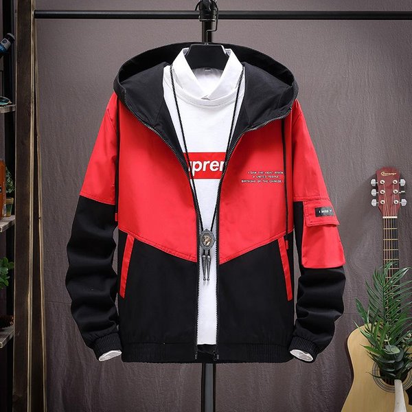 Chaqueta Nueva De Primavera Y OtoñO Para Hombre, Holgada, Informal, Con Capucha Para Adolescentes, Ropa Para Hombre L Red-image
