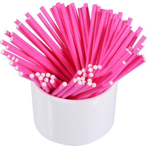 100 Piezas/Juego De Palitos De Piruleta De Colores, Palitos Para Cake Pops Para Caramelos De Chocolate, 10 Cm, Color Rosa-image