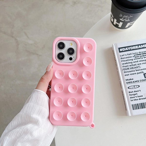 MięKki Silikonowy Futerał Na Telefon Z Przyssawką Dla Iphone 11 13 16 12 14 Pro 15 Pro Max Plus AntypośLizgowy WstrząSoodporny Bumper Kolor Cukierkowy Pokrowiec For Iphone 15 Pro-image