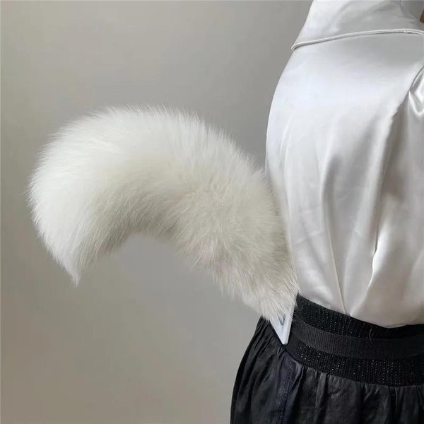 Nueva Cola De Zorro De Piel Cintura Peluda Animales Cola De Zorro Accesorios De Cosplay CinturóN Ajustable Accesorios De Anime Cola De Piel Artificial Disfraz One Size-image