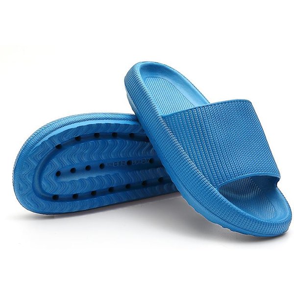 Verano Plataforma Gruesa BañO Hogar Chanclas Hombre Mujer Moda Suela Suave Sandalias De Interior Antideslizantes Chanclas Deslizadores Masculinos 36-37(Insole 230Mm) Gray-image