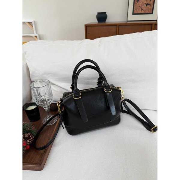 Bolso De Mano De Invierno/OtoñO Vintage Para Mujer Bolso Almohada De Moda Bolso Bandolera De Hombro De Moda Negro-image