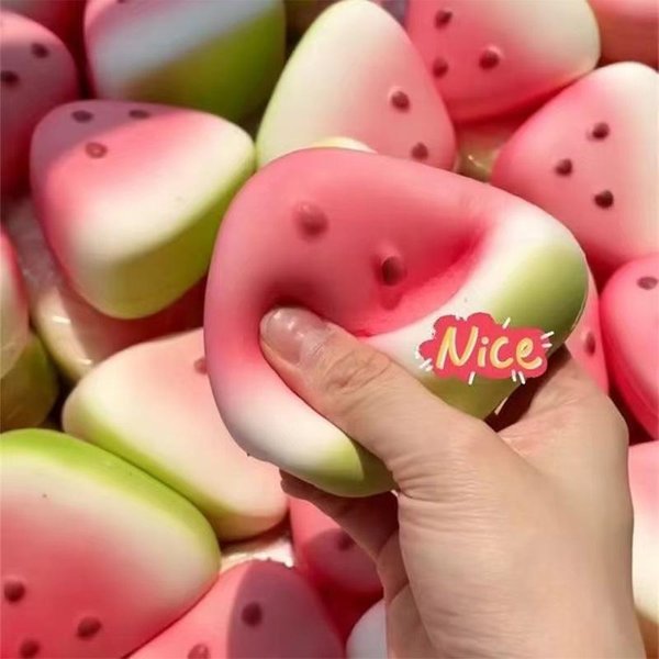 Urocza Arbuzowa Zabawka Squishy, Zabawka Do śCiskania łAgodząCa Stres, MięKka Sensoryczna Zabawka Fidget łAgodząCa LęK, ŚWietny Prezent Dekoracja Biurka-image